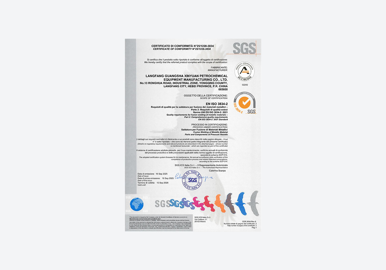 3834-2 Welding System Certificate